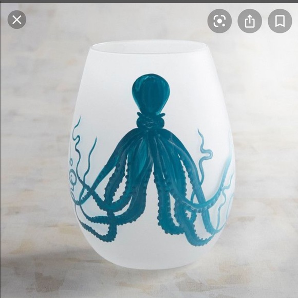 Pier 1 octopus stemless wines glasses